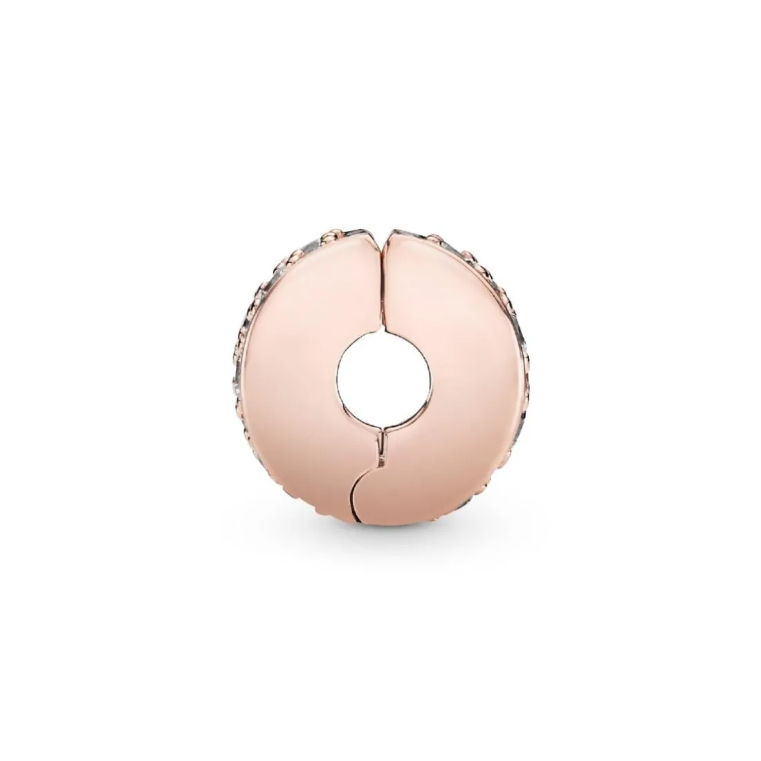 Charm Pandora 781817CZ - Charm Clip Élégance Brillante Métal doré à l’Or Rose fin 585/1000ᵉ