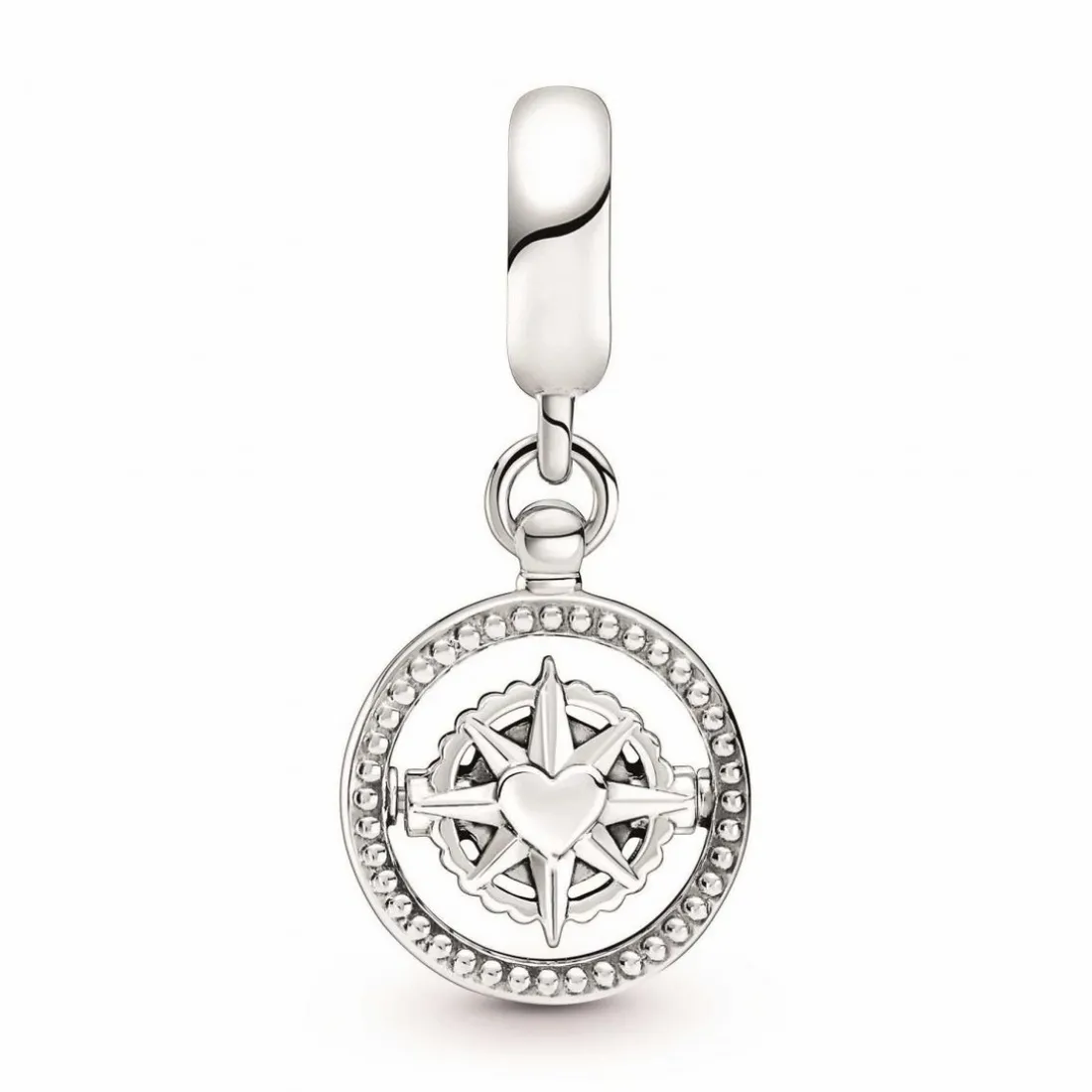 Charm Pandora Moments Boussole rotative avec inscription gravée