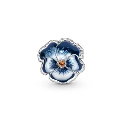 Charm Pandora Moments floral bleue & strass scintillant