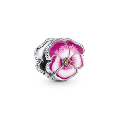 Charm Pandora Moments floral rose & strass scintillant