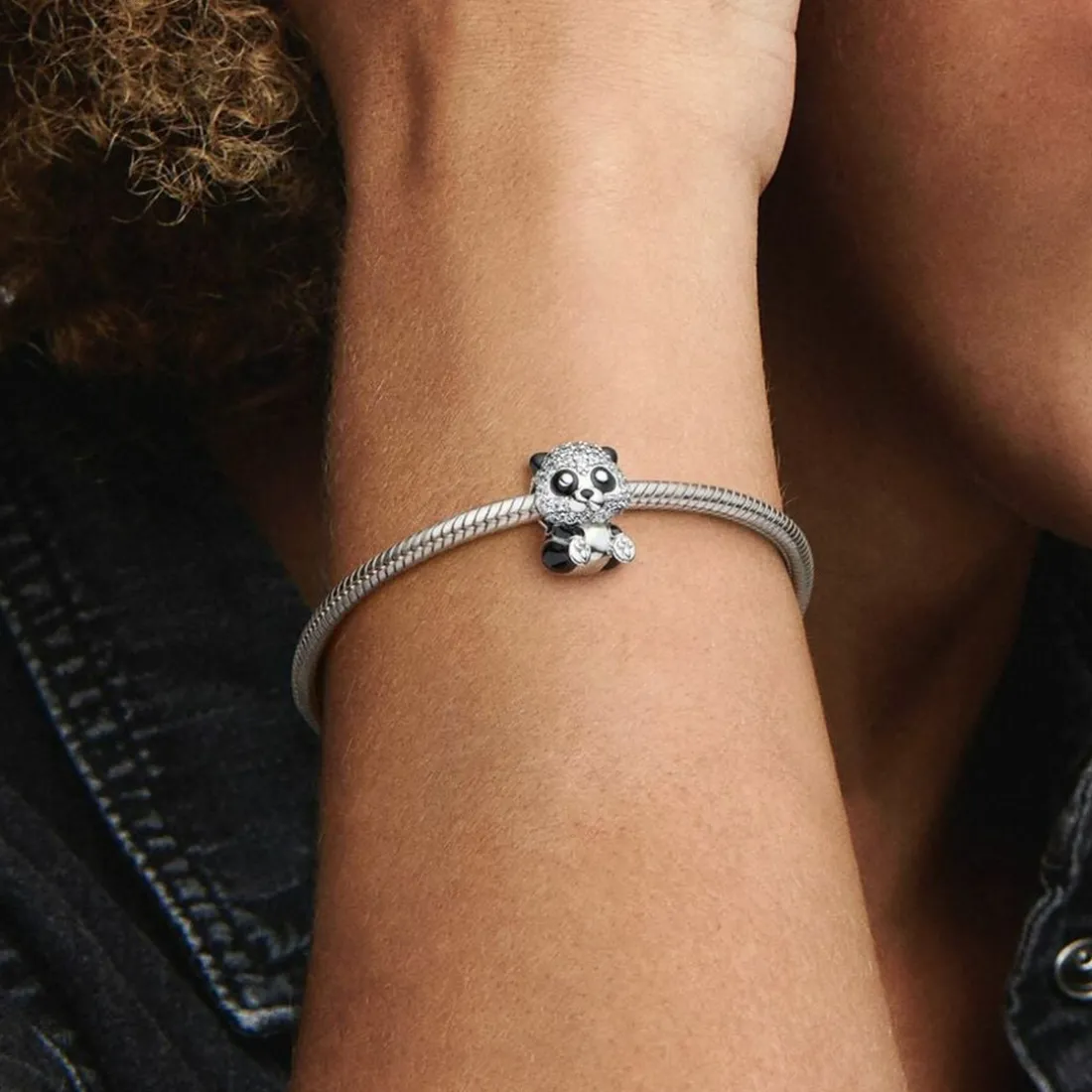 Charm Pandora Moments panda noir scintillant