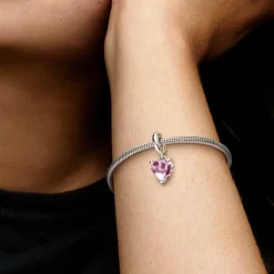 Charm Pandora Moments - Pendant Cœur et Arbre de Vie Rose