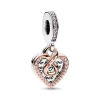 Charm pandora Moments - Pendant Double Cœur de l’Infini Bimatière