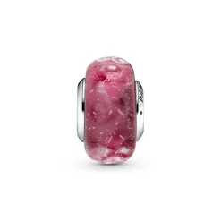 Charm Pandora Moments Verre de Murano Rose Ondulé Fantaisie