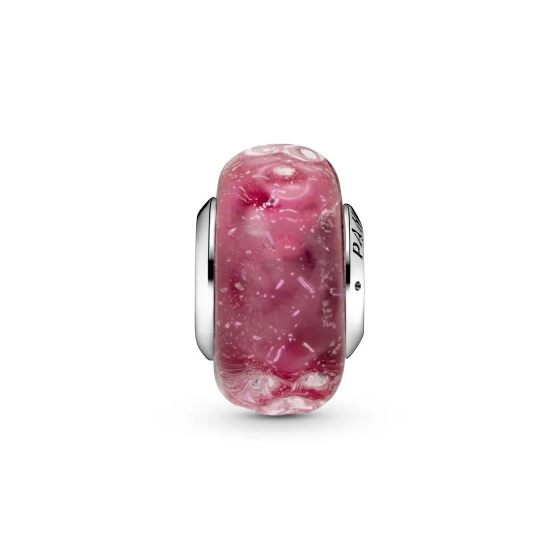 Charm Pandora Moments Verre de Murano Rose Ondulé Fantaisie