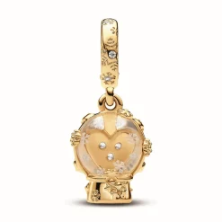 Charm Pendant Boule de Neige Cœur et Flocon