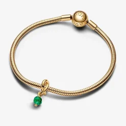 Charm Pendant Cercle de l'Éternité Vert Facetté