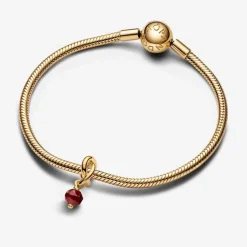 Charm Pendant Cercle de l'Éternité Rouge Facetté