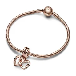 Charm Pendant Cœurs Entrelacés Sœurs Séparables – Pandora Moments