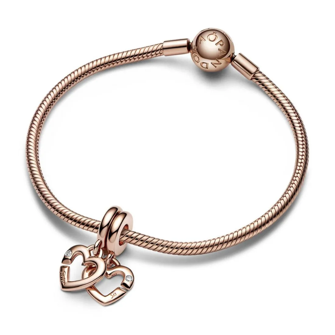 Charm Pendant Cœurs Entrelacés Sœurs Séparables – Pandora Moments