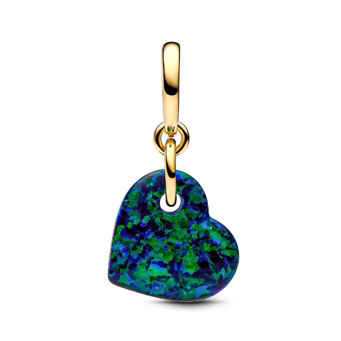 Charm Pendant Cœur Vert Opalescent