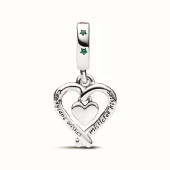 Charm Pendant de Noël Double Cœur en Sucre d’Orge