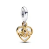 Charm Pendant Double Maman Gravable Diamant de Synthèse