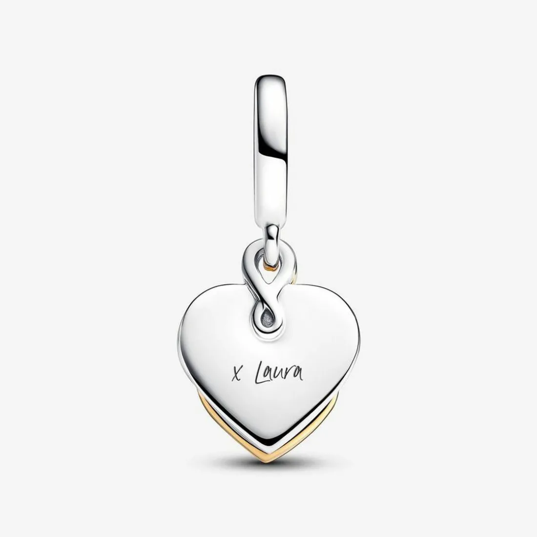 Charm Pendant Double Maman Gravable Diamant de Synthèse