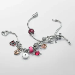 Charm Pendant Double Séparable Cœur et Clé