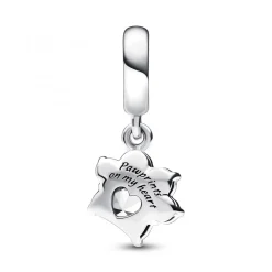 Charm Pendant Empreinte de Patte Scintillante