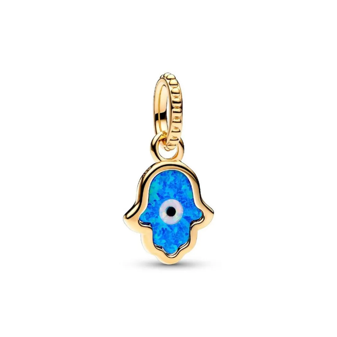 Charm Pendant Main de Fatma Bleu Opalescent
