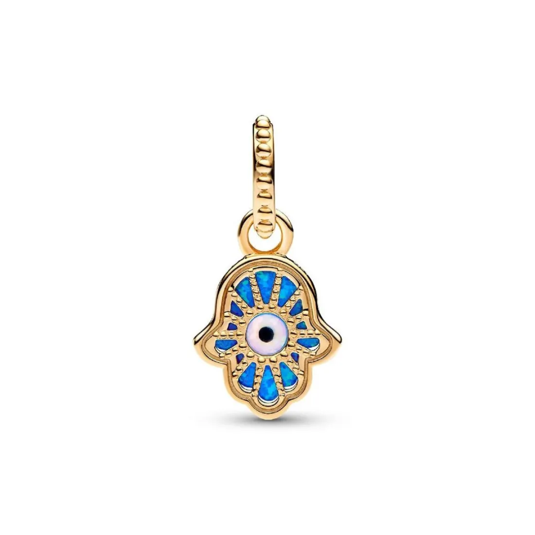 Charm Pendant Main de Fatma Bleu Opalescent