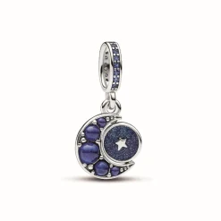 Charm Pendant Rotatif Lune Scintillante