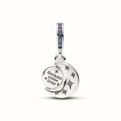 Charm Pendant Rotatif Lune Scintillante