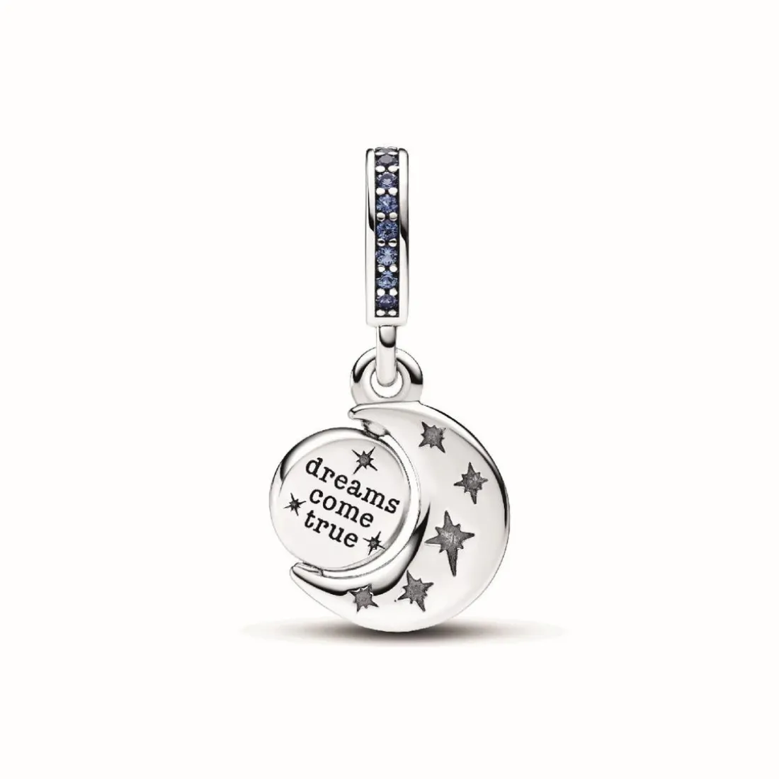 Charm Pendant Rotatif Lune Scintillante