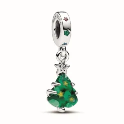 Charm Pendant Sapin de Noël Scintillant