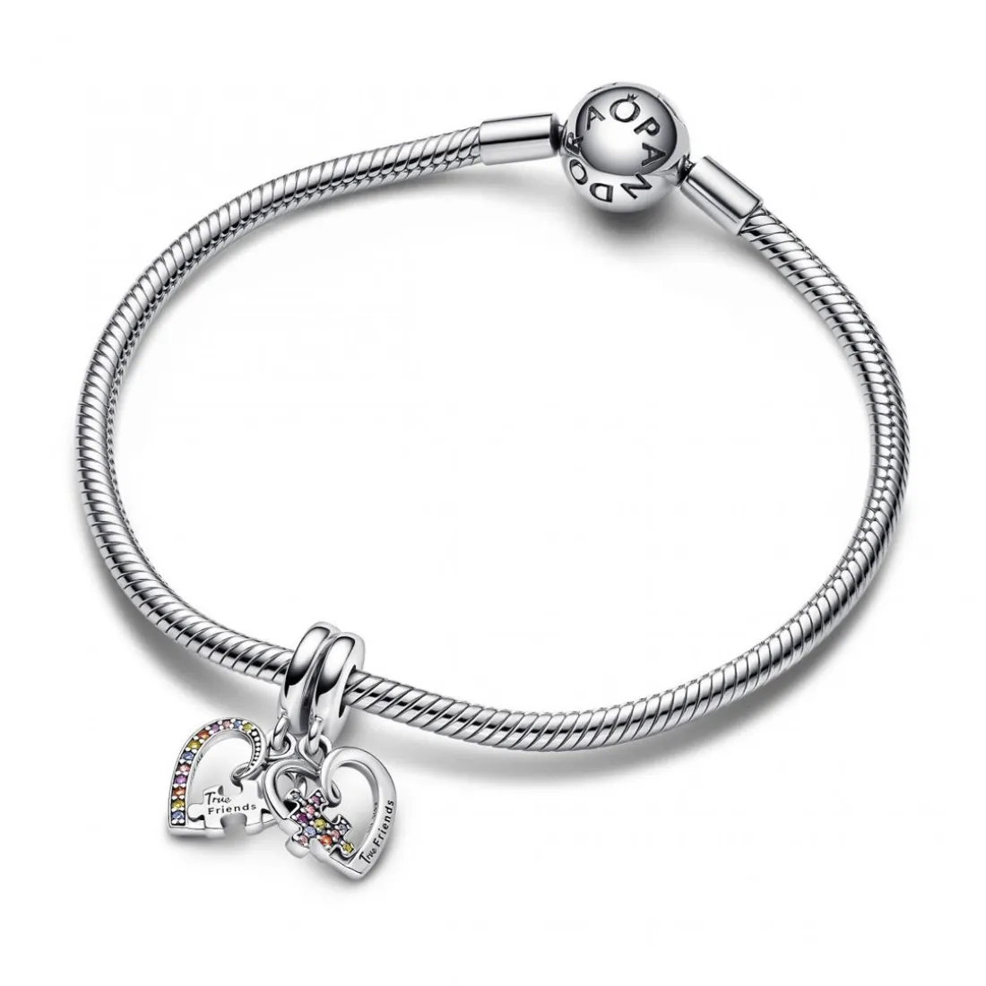 Charm Pendant Séparable Cœurs et Pièces de Puzzle de l’Amitié