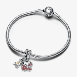 Charm Pendant Séparable Disney Le Roi Lion Timon et Pumbaa