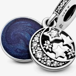 Charm pendentif Pandora Moments lune et ciel bleu