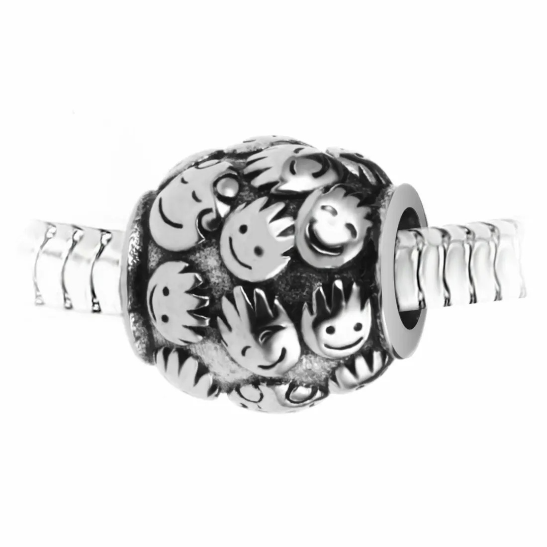 Charm perle "family" en acier par SC Crystal