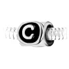 Charm perle lettre C en acier par SC Crystal BEA0269-C