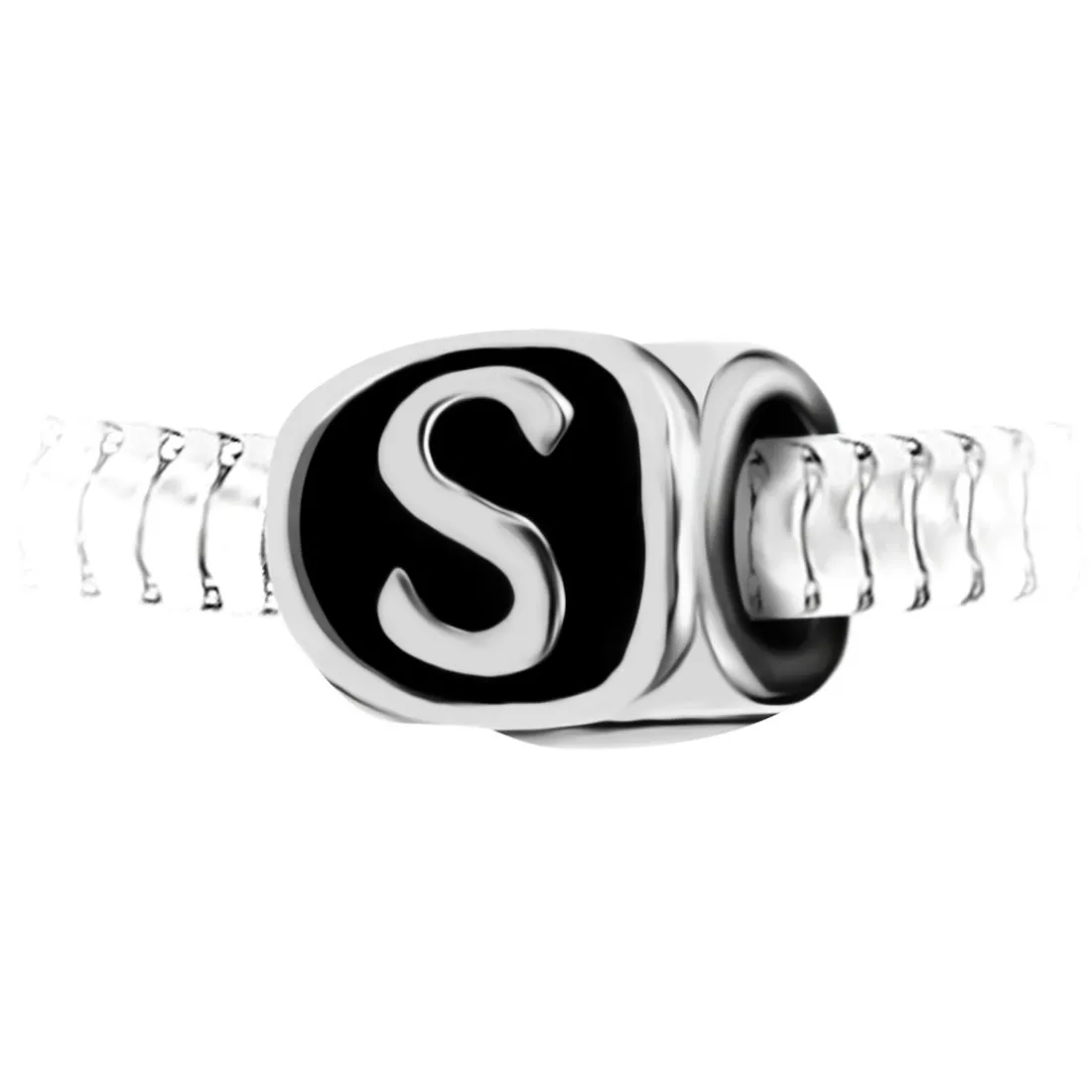 Charm perle lettre S en acier par SC Crystal BEA0269-S