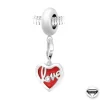Charm perle love dans c?ur orné de cristaux Swarovski par SC Crystal Paris® BEA0044+CH0384-argent