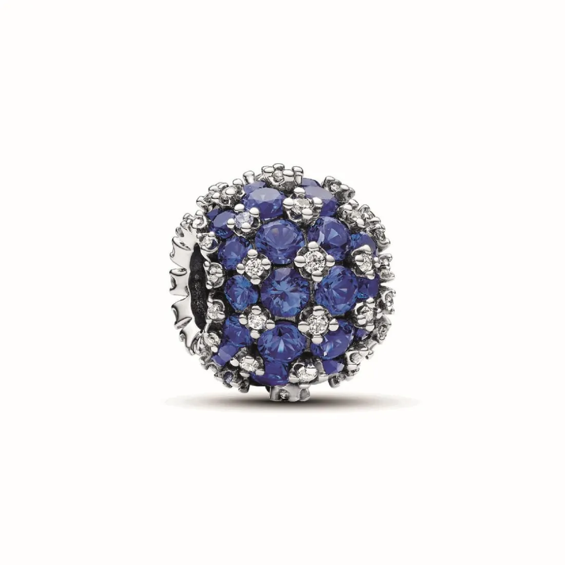 Charm Rond Pavé Scintillant Bleu
