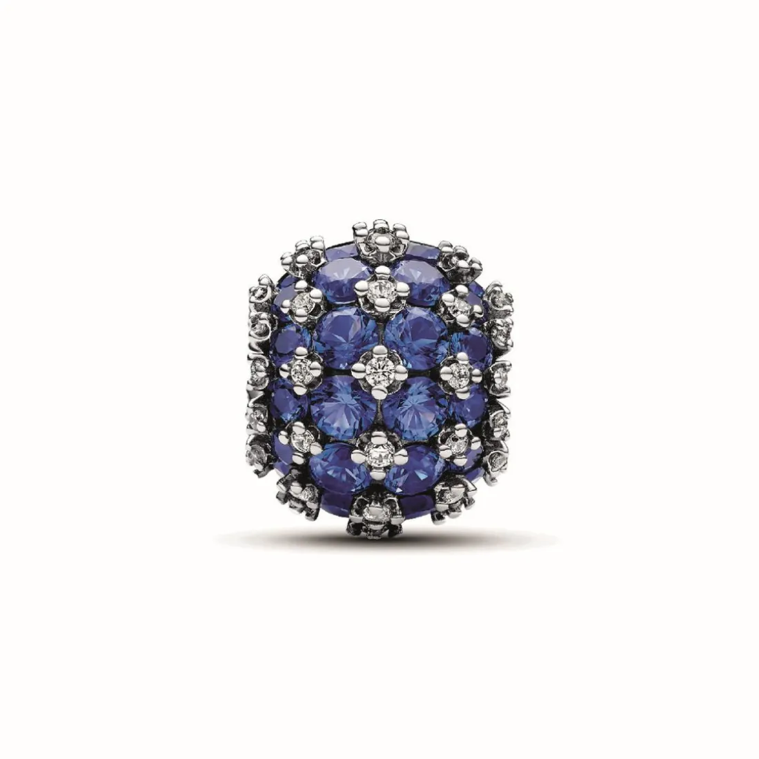 Charm Rond Pavé Scintillant Bleu