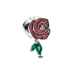 Charm Rose en Fleur Scintillante