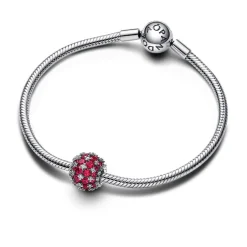 Charm Rose Rond Pavé Scintillant