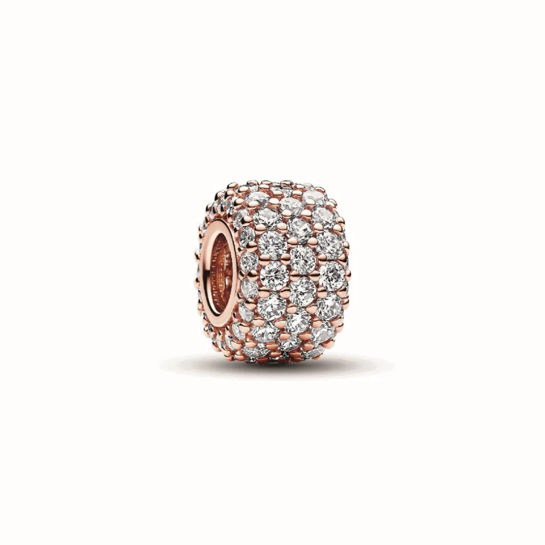 Charm Triple Rang Pavé Scintillant - Pandora Moments Doré Rose