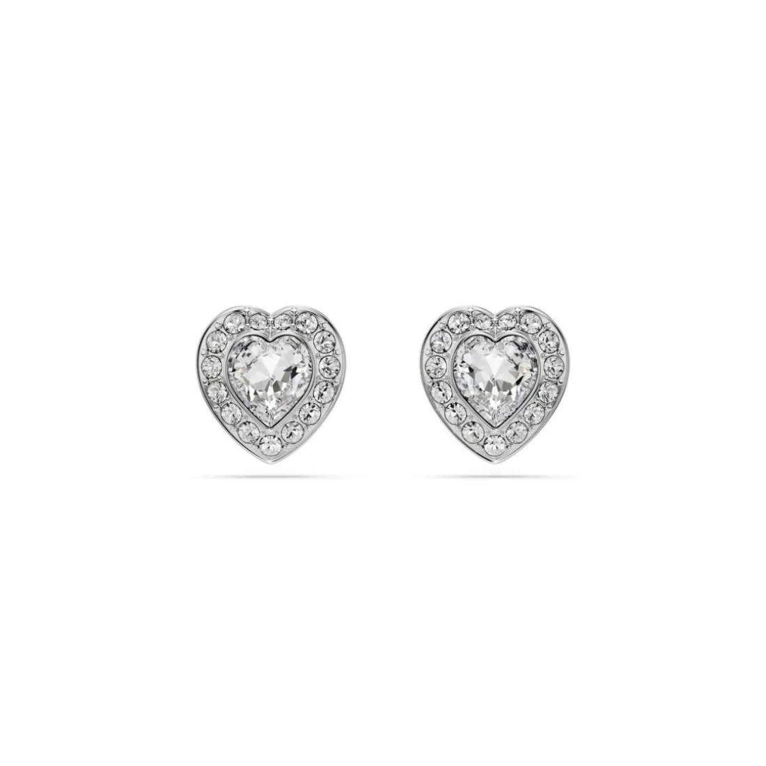 Clous d'oreilles Ariana Grande x Swarovski, Tailles variées, Cœur, Blanches, Métal rhodié