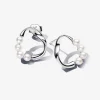 Clous d’Oreilles Cercle Organique Argent et Perles de Culture