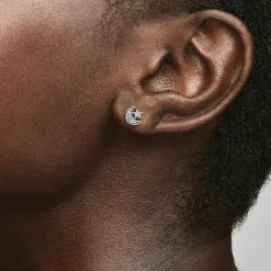Clous d’Oreilles Étoile et Lune Scintillantes