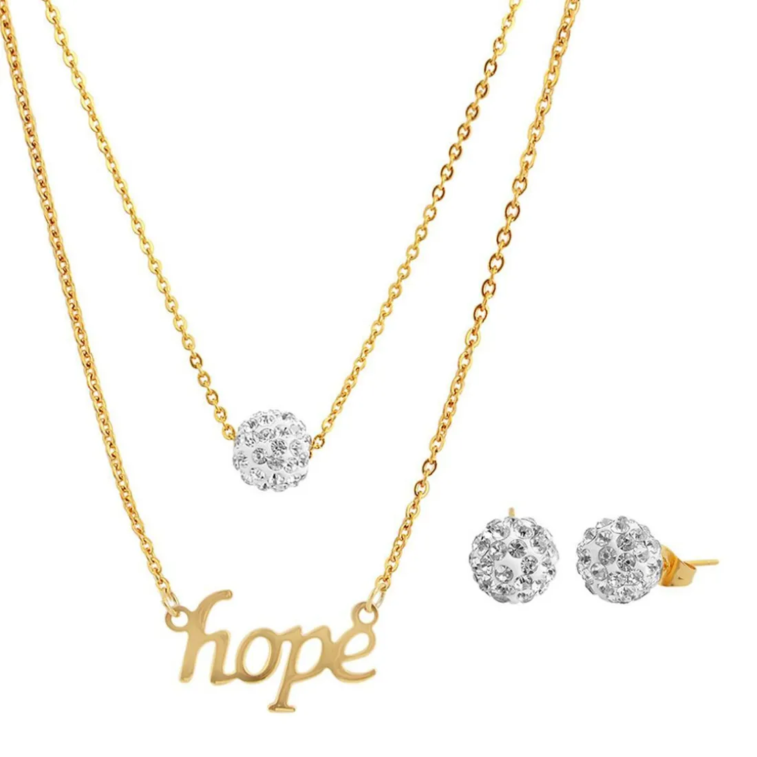Collier et pendentif Femme Edforce 165-0155-S - Acier Doré