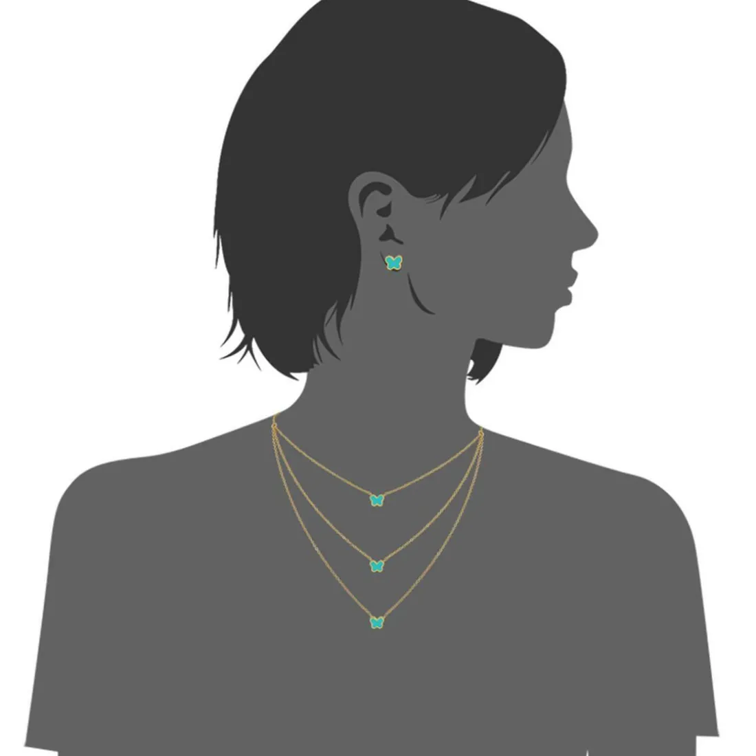Collier et pendentif Femme Edforce 226-0045-S - Acier Doré