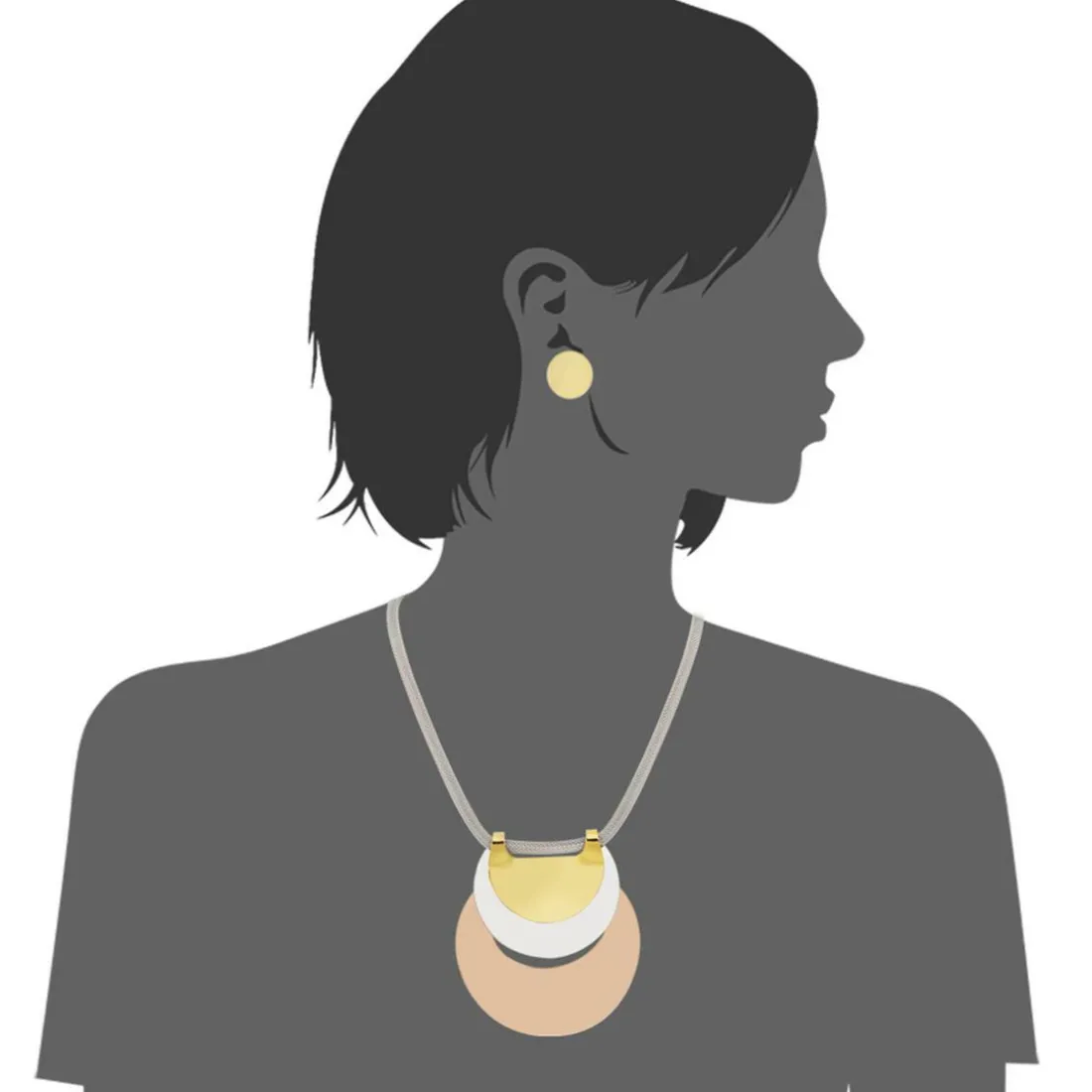 Collier et pendentif Femme Edforce 93-0831-S - Acier argenté