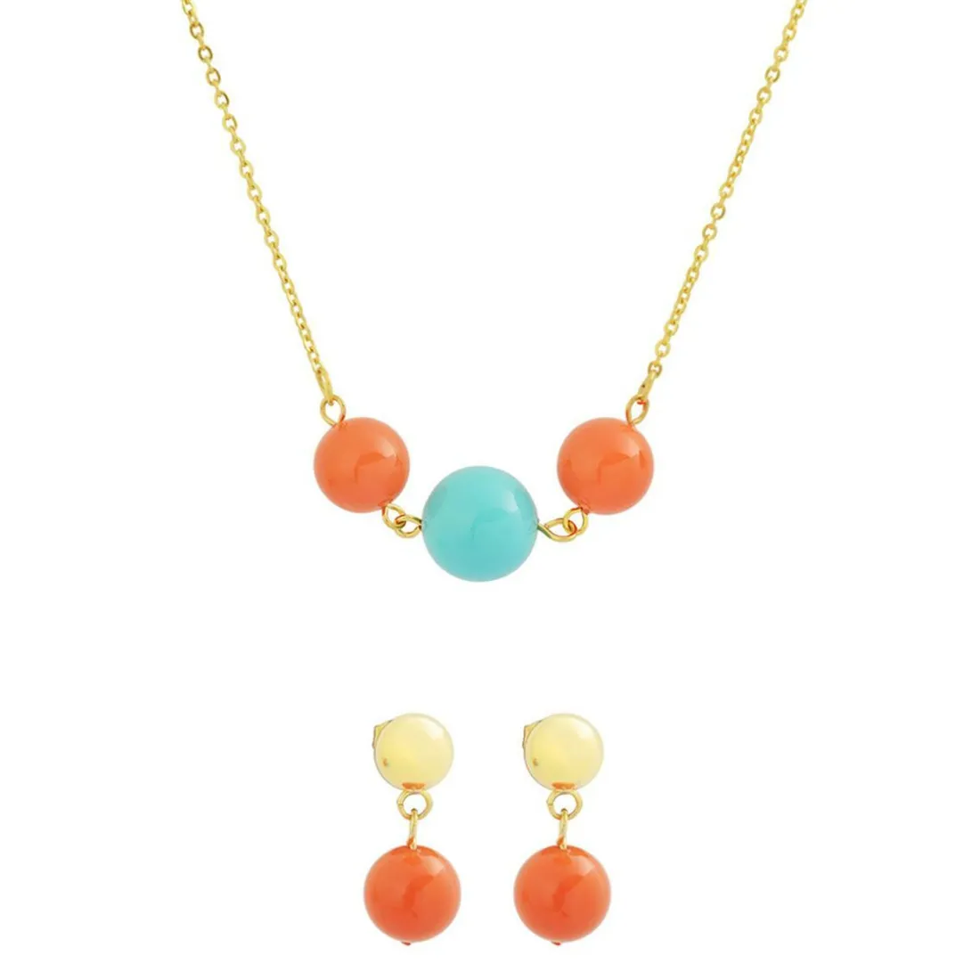 Collier et pendentif Femme Edforce 341-0073-S - Acier Doré