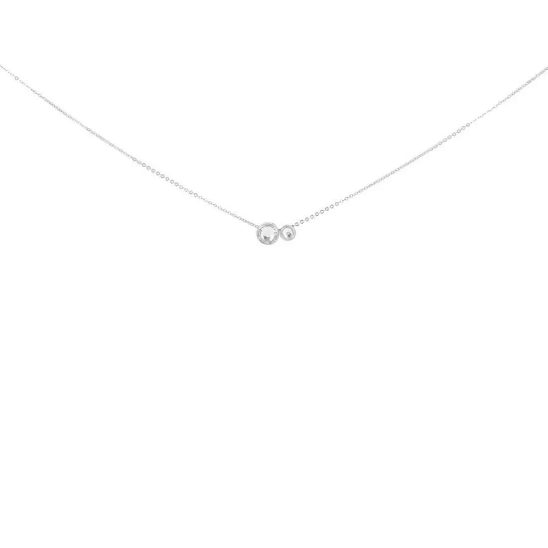 Collier et pendentif Les Interchangeables A54328 - Serti PM-GM Palladium Cristal Femme