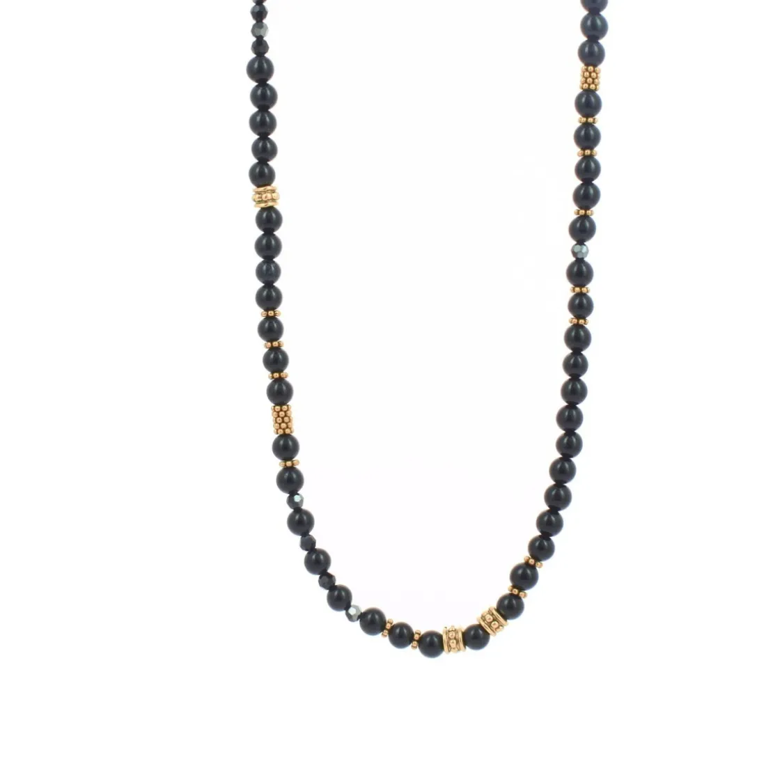 Collier et pendentif Les Interchangeables A59319 - Sautoir Bobo Chic Noir Femme
