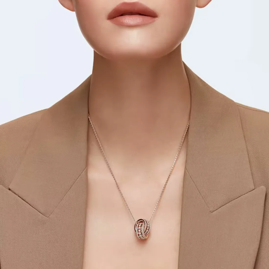 Collier et pendentif Swarovski Bijoux 5419853 - Acier Doré Rose Cristaux Swarovski Femme