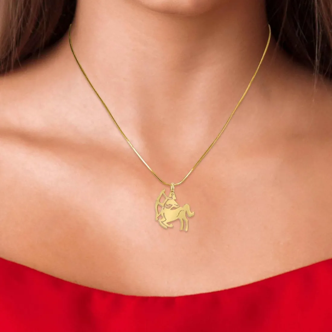 Collier Femme Athème - B2427-SAGITTAIRE Acier Doré