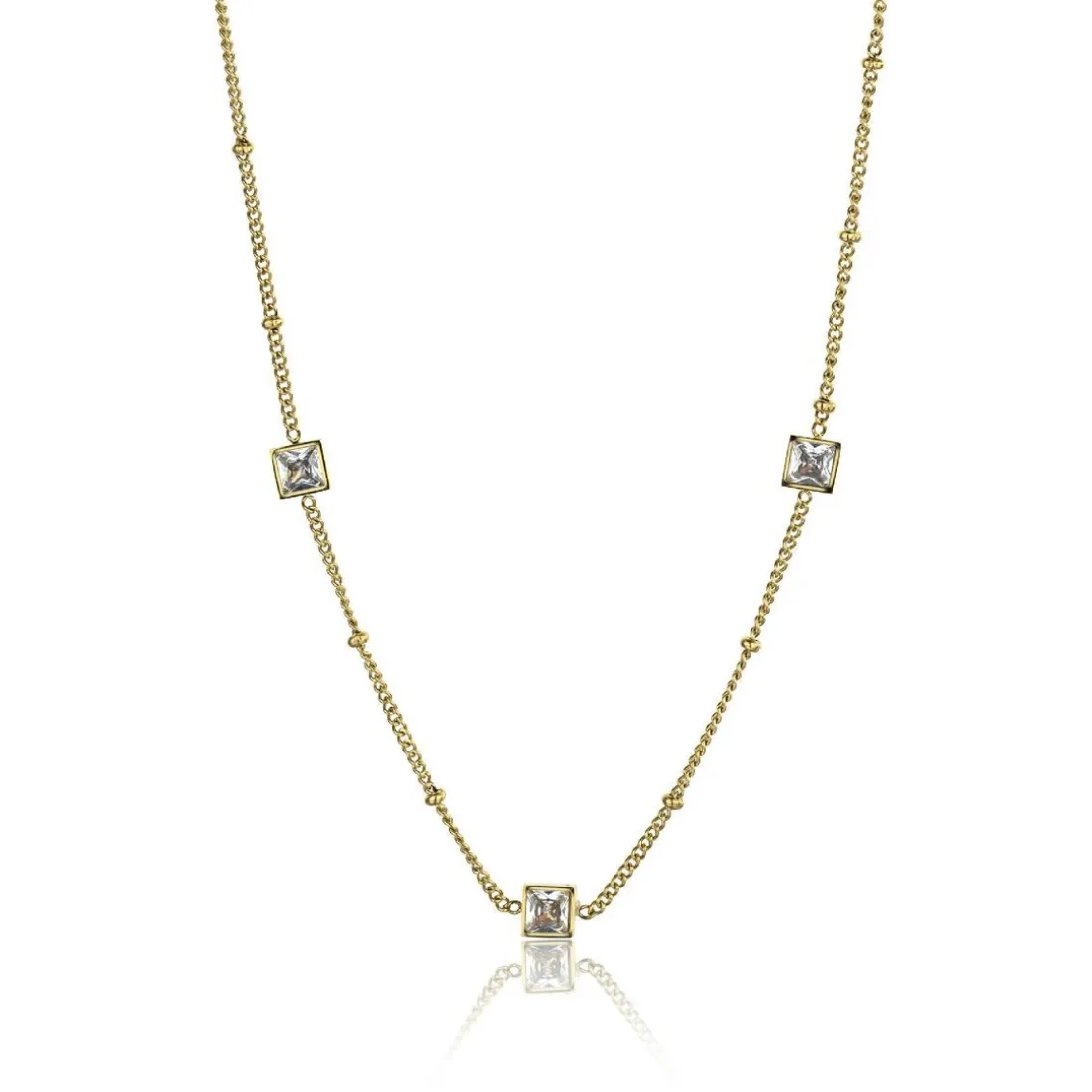 Collier femme Emily Westwood EWN23083G - Acier Doré et Blanc